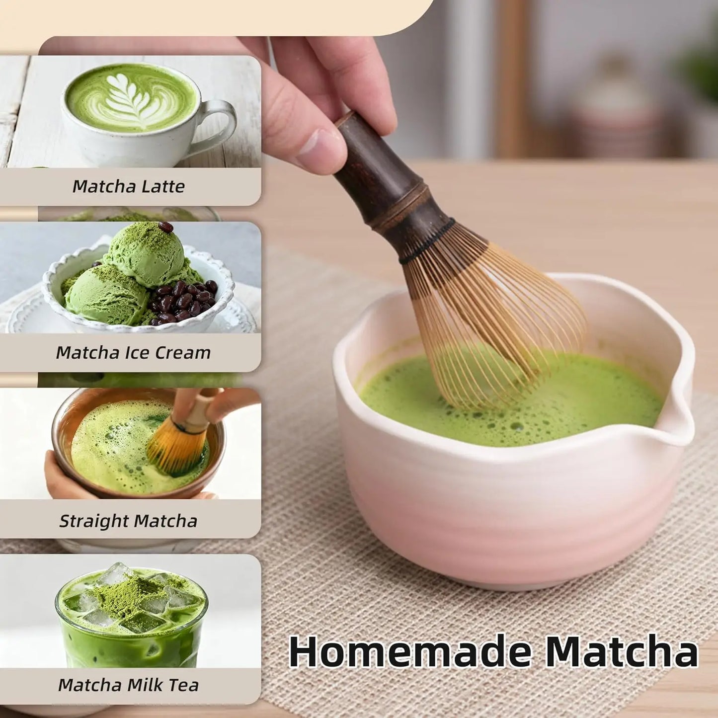 Shin Chasen Handmade Bamboo Matcha Whisk 100% Natural Bamboo Whisk Tea Brush Whisk Mixer Whisker For Making Ceremonial Grade