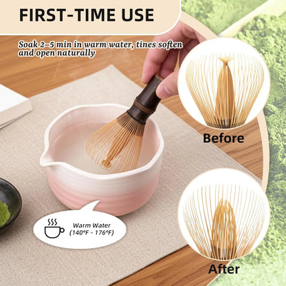 Shin Chasen Handmade Bamboo Matcha Whisk 100% Natural Bamboo Whisk Tea Brush Whisk Mixer Whisker For Making Ceremonial Grade