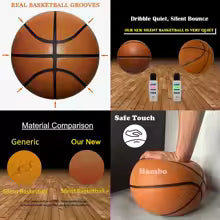 Silent Basketball Size 7#(29.5")6#/5# Dribbling Indoor Grooved Airless Foam Basketball Quiet Dribbling Training Silent Ball