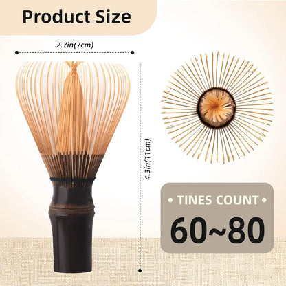 Shin Chasen Handmade Bamboo Matcha Whisk 100% Natural Bamboo Whisk Tea Brush Whisk Mixer Whisker For Making Ceremonial Grade