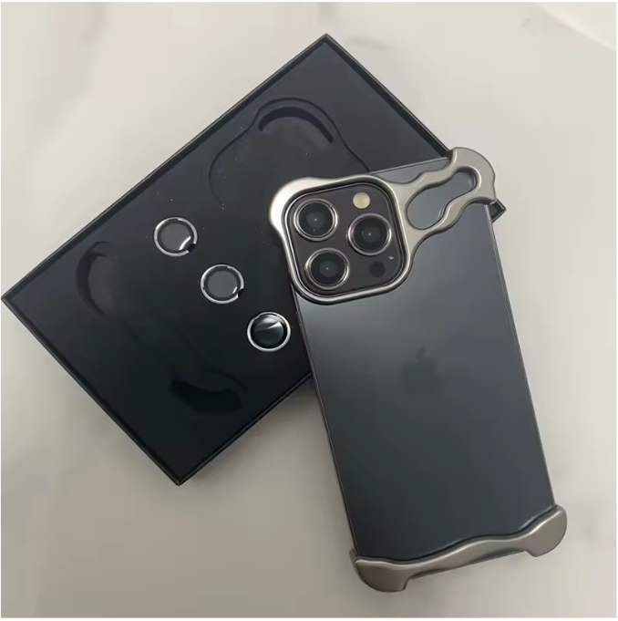 Luxury Irregular Aluminum Alloy Bumper Phone Case For IPhone 16 15 14 13 12 Pro Max 17 Air Pro Lens Film Protection Metal Cover