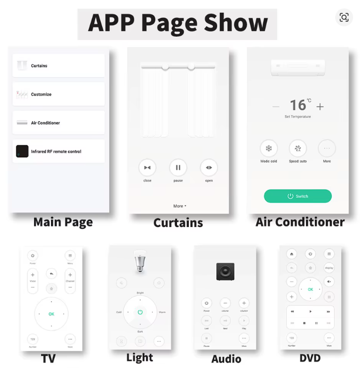 WiFi RF IR Remote Control 433MHz/315MHz For Smart Home Via SmartLife for Air Conditioner ALL TV Support Alexa, Google Home