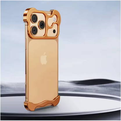 Luxury Irregular Aluminum Alloy Bumper Phone Case For IPhone 16 15 14 13 12 Pro Max 17 Air Pro Lens Film Protection Metal Cover