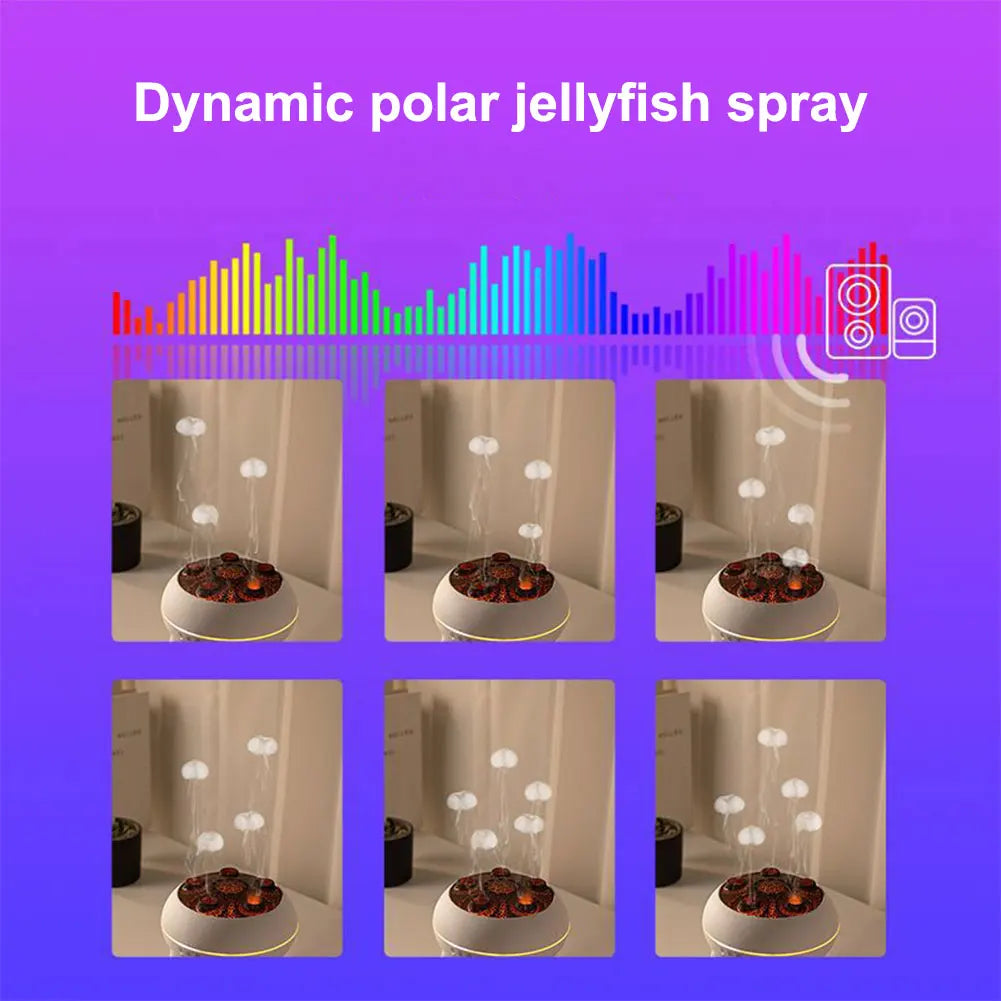 Dynamic Jellyfish Air Humidifier Essential Oil Diffuser with Colorful Night Lights Aromatherapy Diffuser for Home Bedroom Office