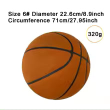 Silent Basketball Size 7#(29.5")6#/5# Dribbling Indoor Grooved Airless Foam Basketball Quiet Dribbling Training Silent Ball