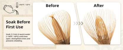 Shin Chasen Handmade Bamboo Matcha Whisk 100% Natural Bamboo Whisk Tea Brush Whisk Mixer Whisker For Making Ceremonial Grade